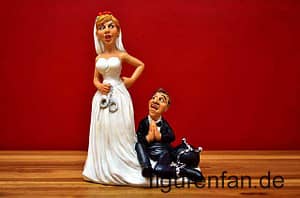 Braut und Bräutigam Figur Handschellen Eisenkugel