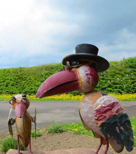 Blech Vögel Figuren wetterfest für den Garten