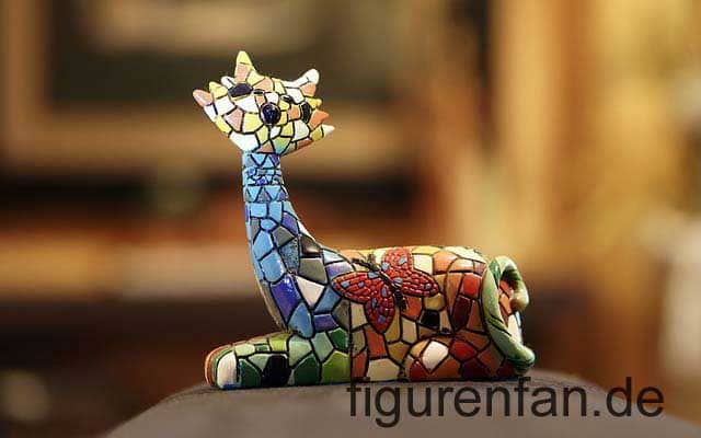 Kunst Katzenfigur mit Mosaik