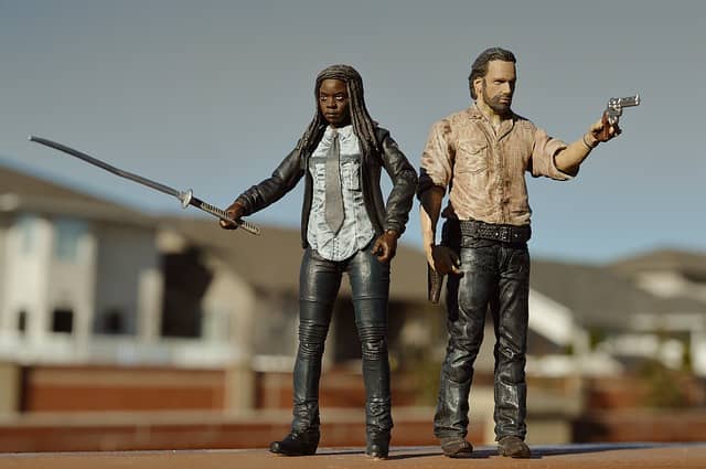 The Walking Dead Figuren Foto Grimes Michonne
